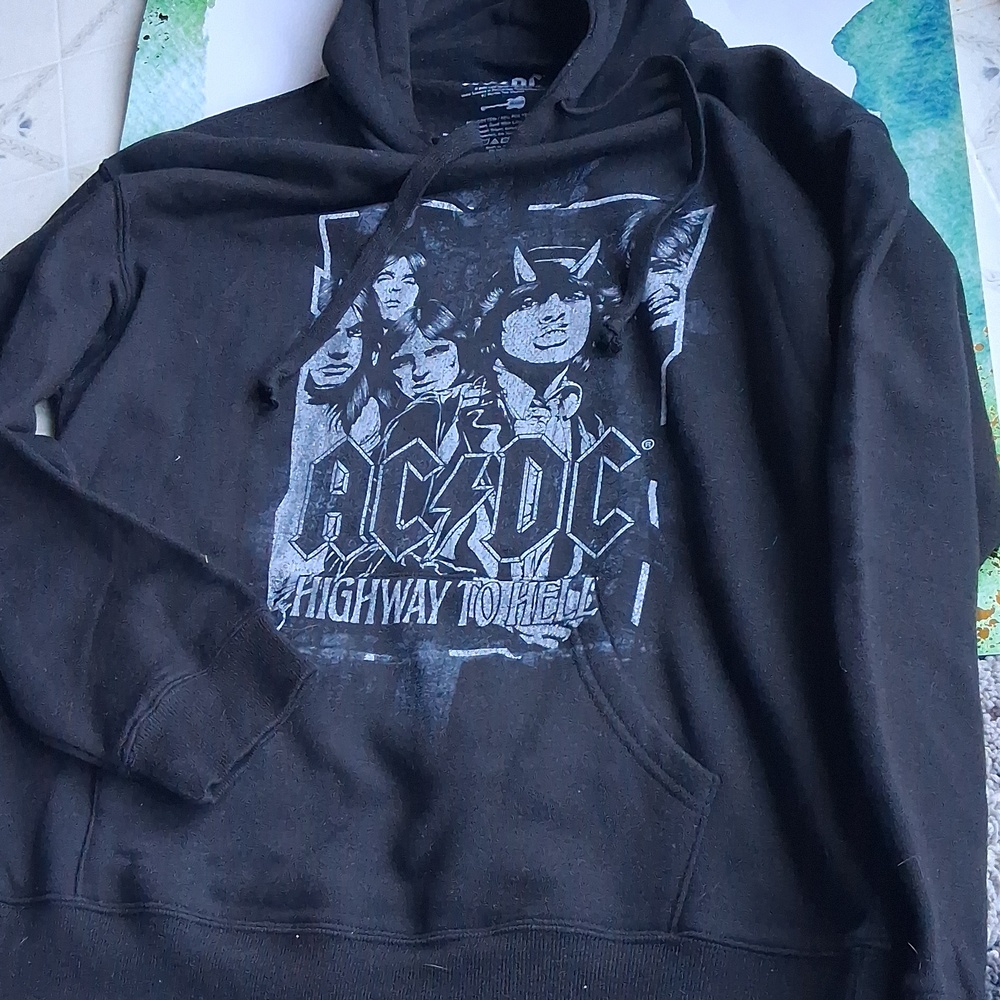 AC/DC Black Logo Hoodie Medium